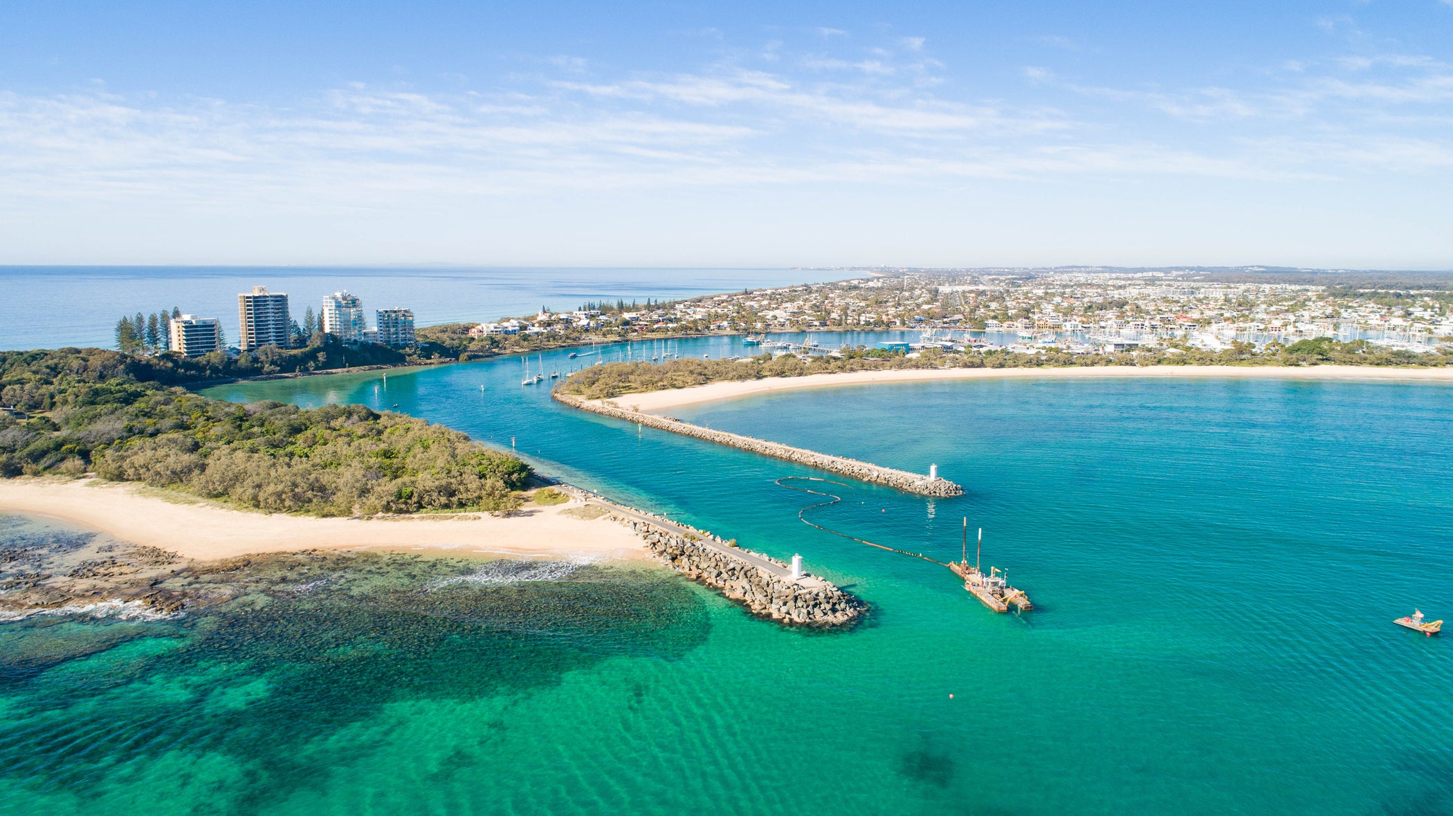 aerial shot of the sunshine coast