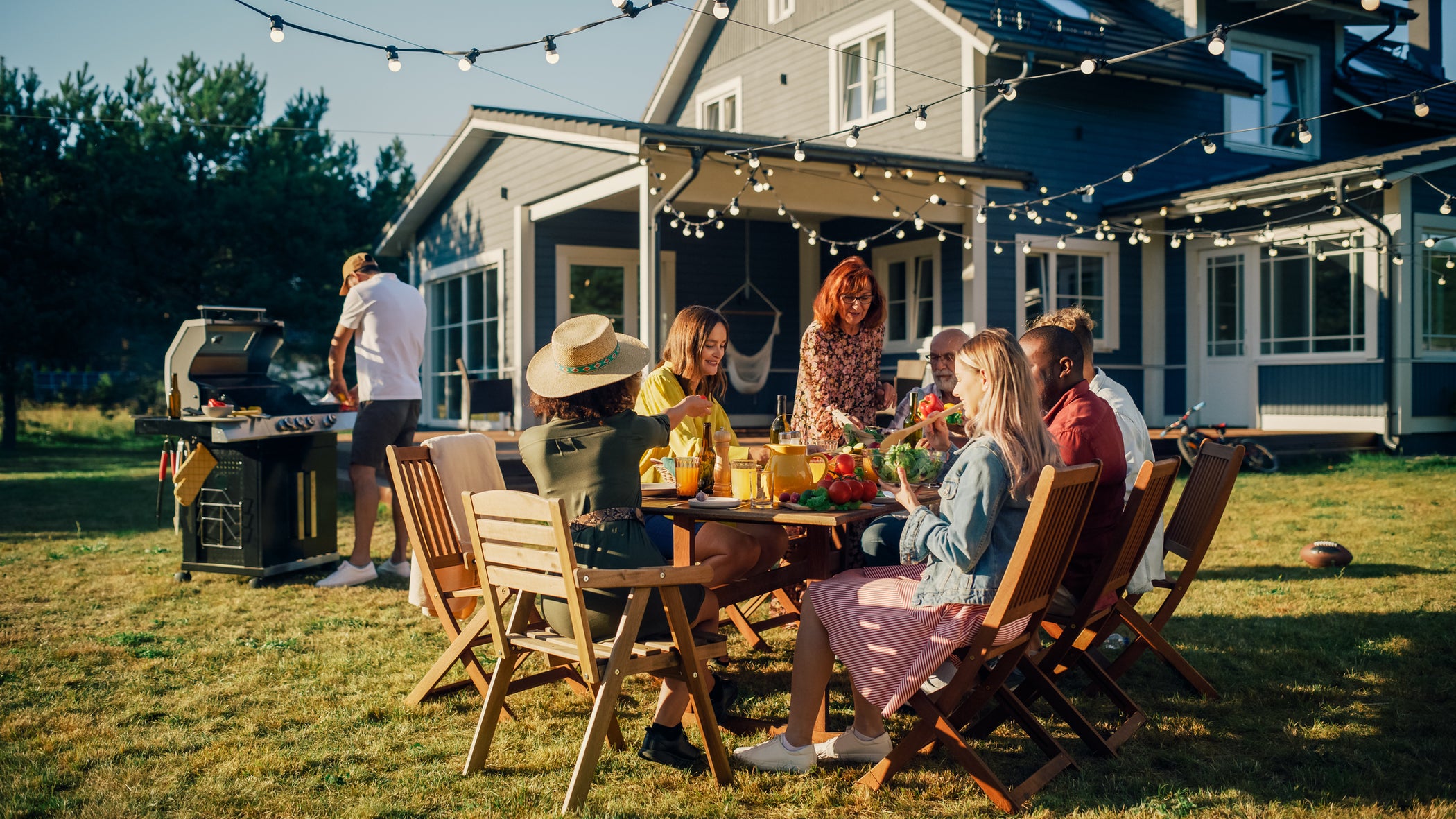 group of people at bbq