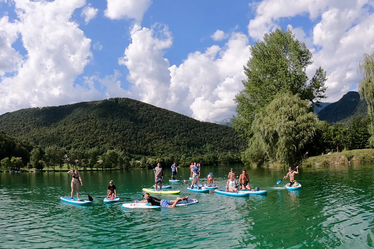 Paddleboarding in Soca Valley, Most na Soci