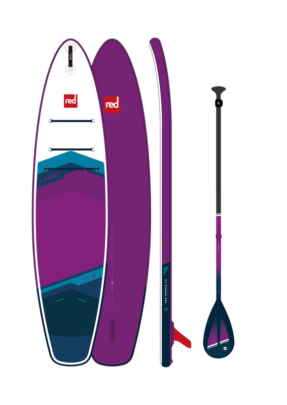 11'3" Sport Purple MSL Inflatable Paddle Board Package.