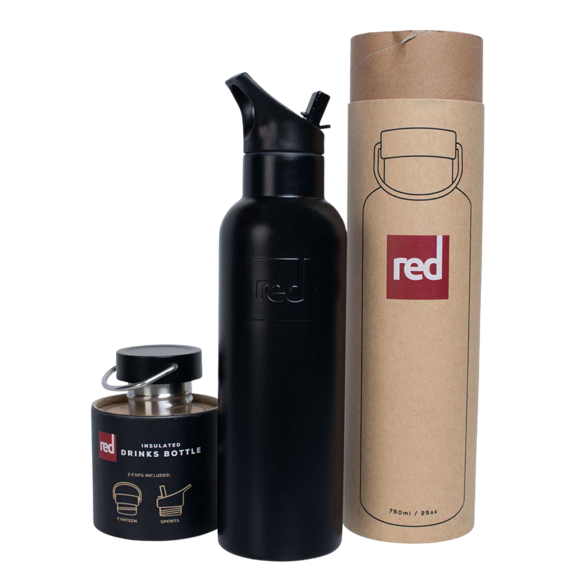 RED Insulated Black Water Bottle