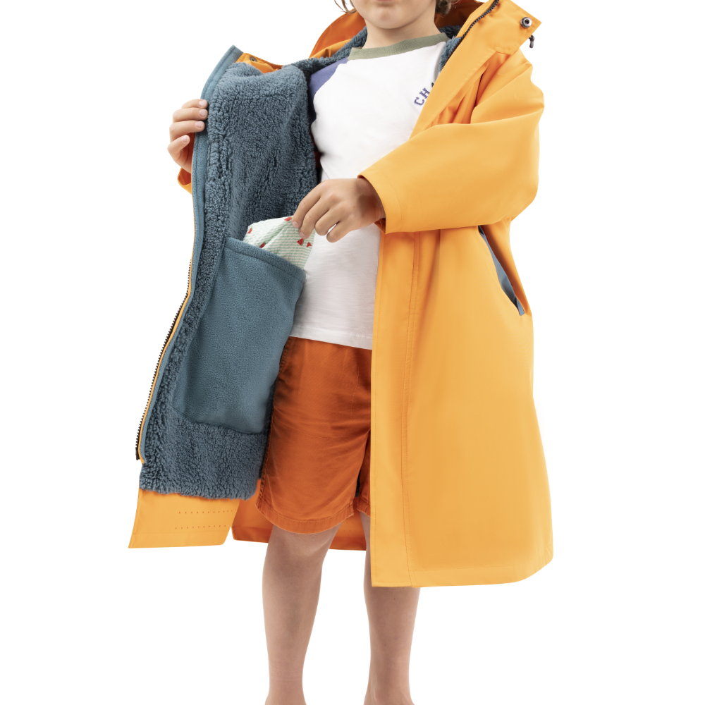 Kids’ Long Sleeve Waterproof Dry Changing Robe Alter EVO Pro - Bitter Orange