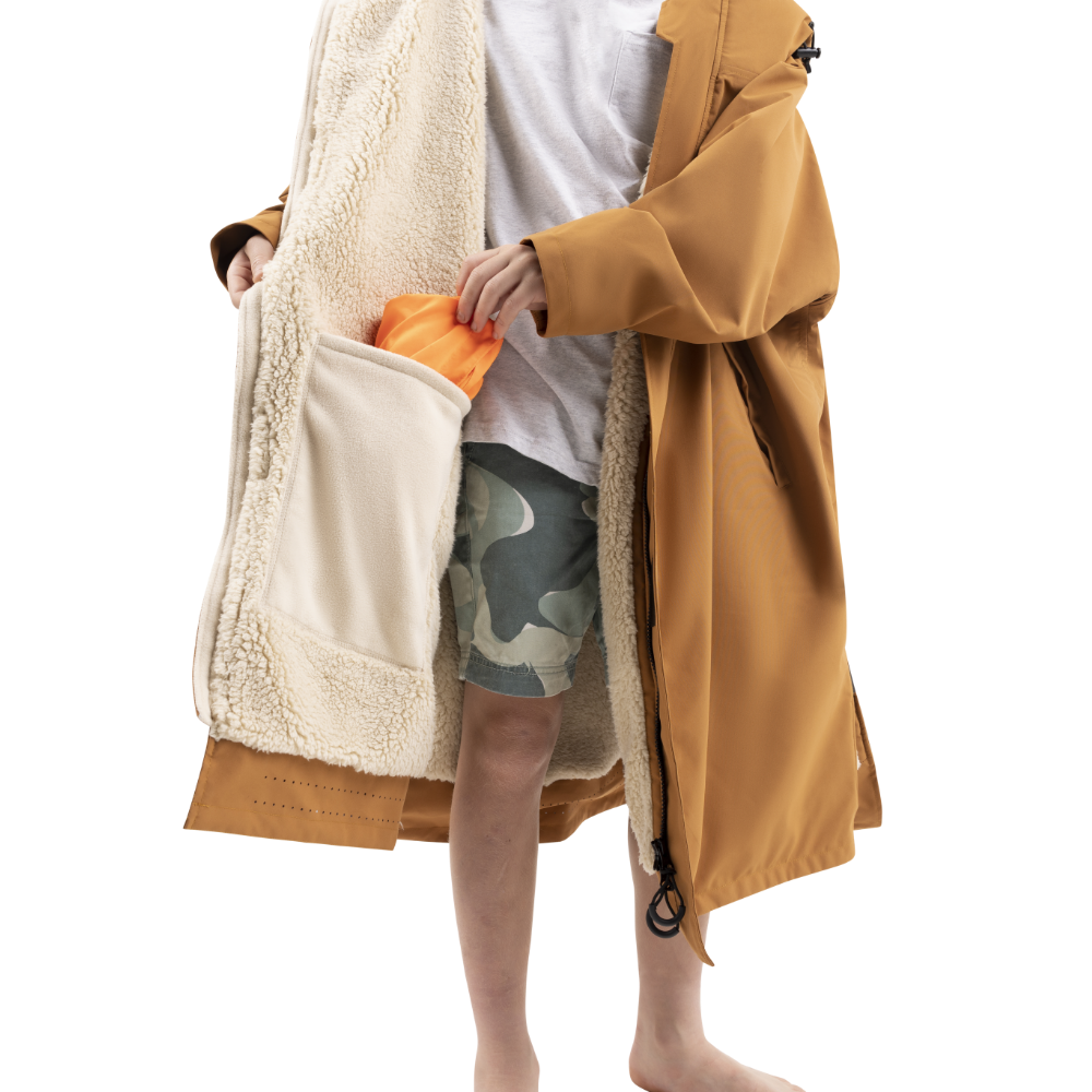 Kids’ Long Sleeve Waterproof Dry Changing Robe Alter EVO Pro - Caramel