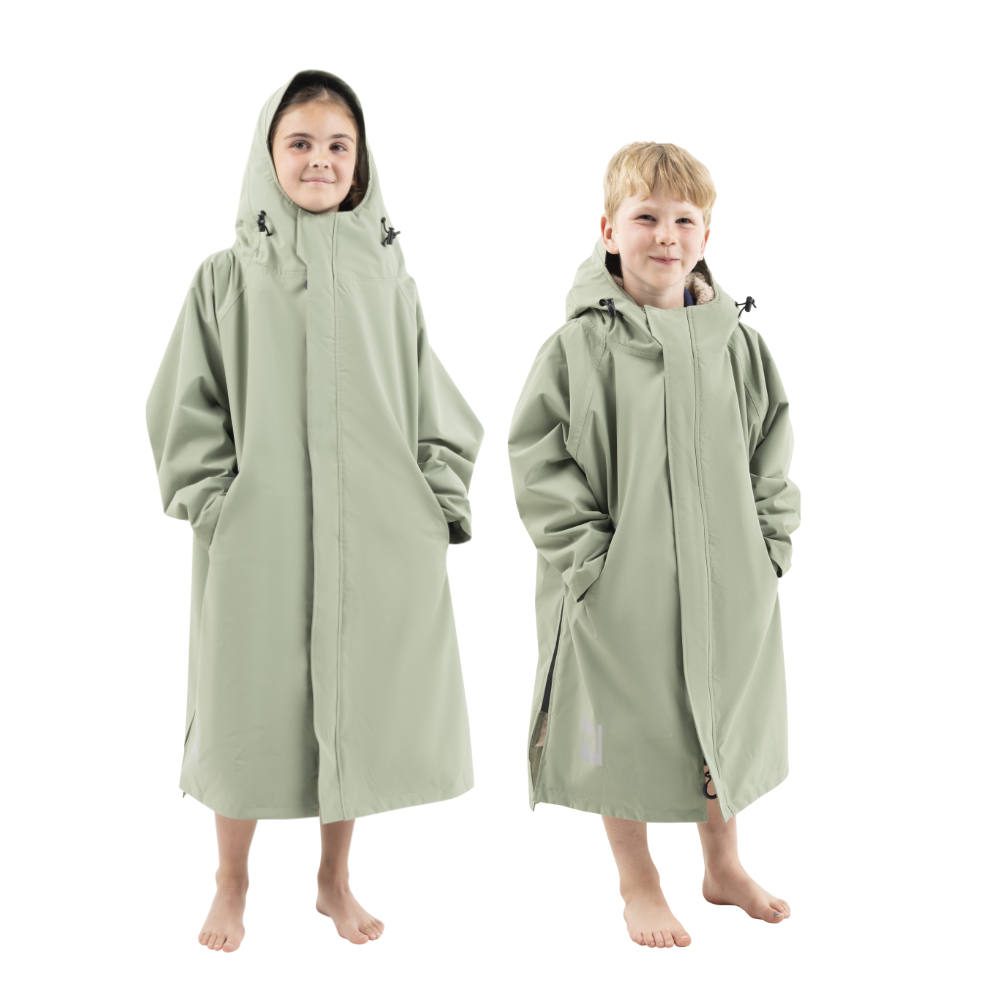 Kids’ Long Sleeve Waterproof Dry Changing Robe Alter EVO Pro - Sage Green