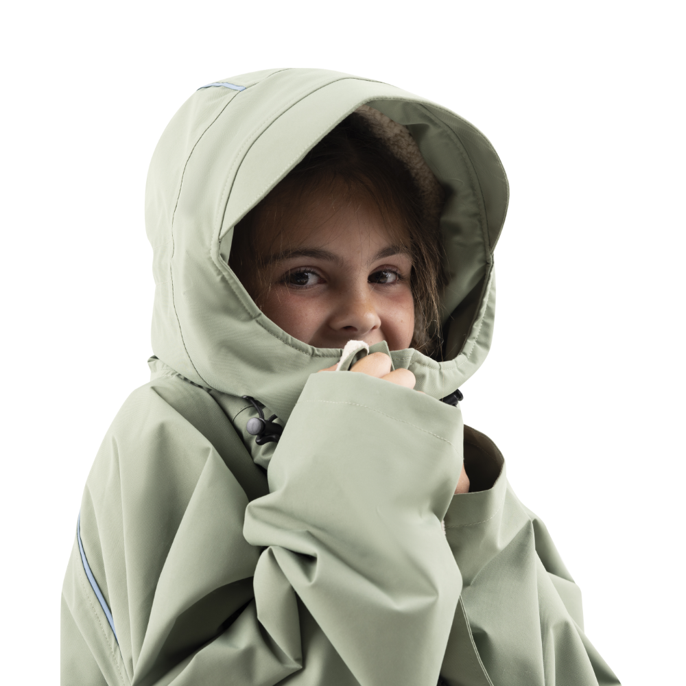 Kids’ Long Sleeve Waterproof Dry Changing Robe Alter EVO Pro - Sage Green