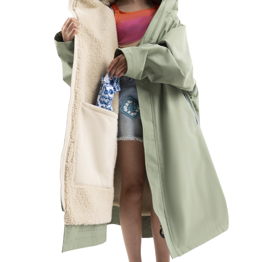 Kids’ Long Sleeve Waterproof Dry Changing Robe Alter EVO Pro - Sage Green