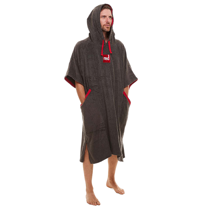 Men s Towelling Change Robe Grey Red Equipment ROW