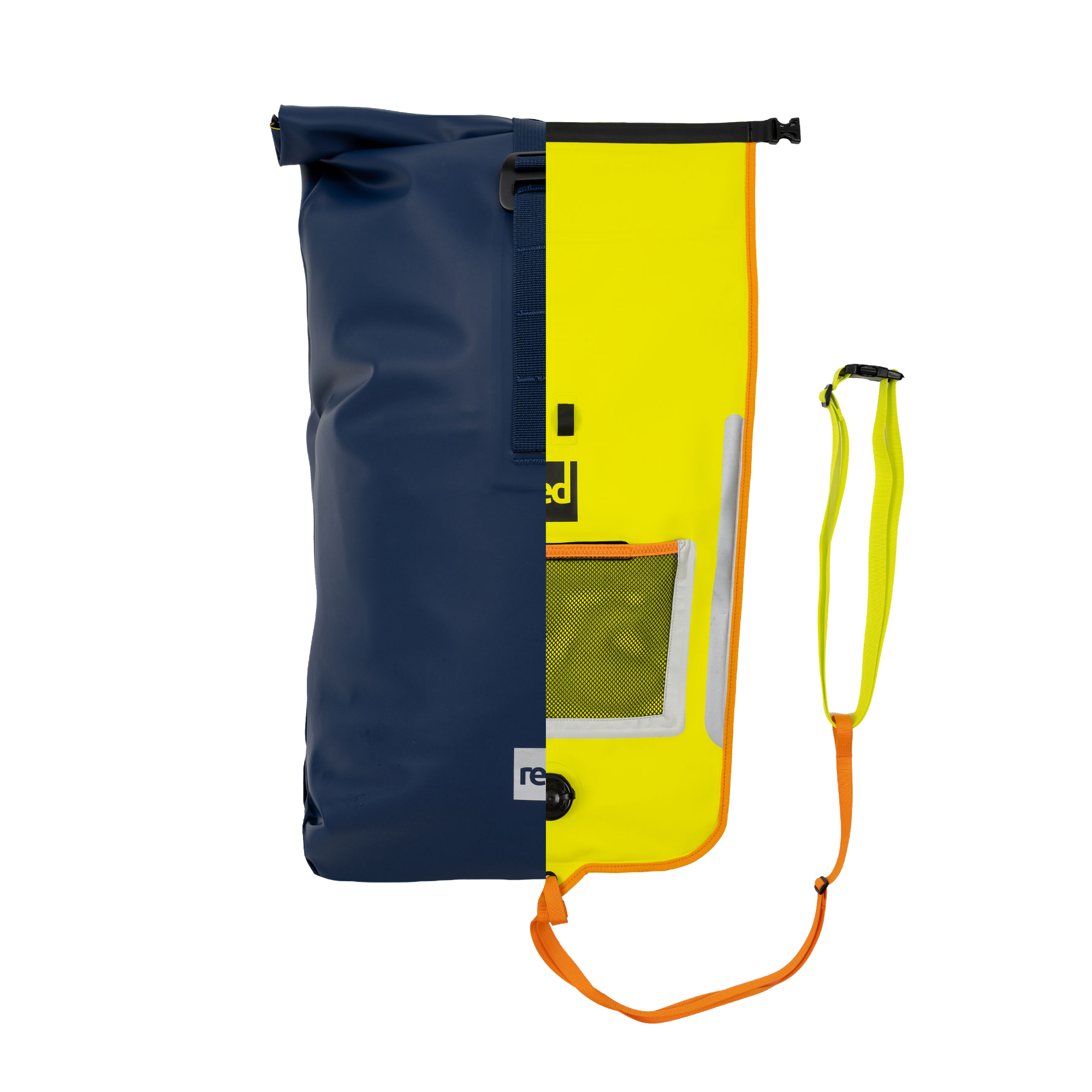 2-in-1 Reversible Swim Tow Float Dry Bag Backpack - Admiral Blue / Neon Yellow