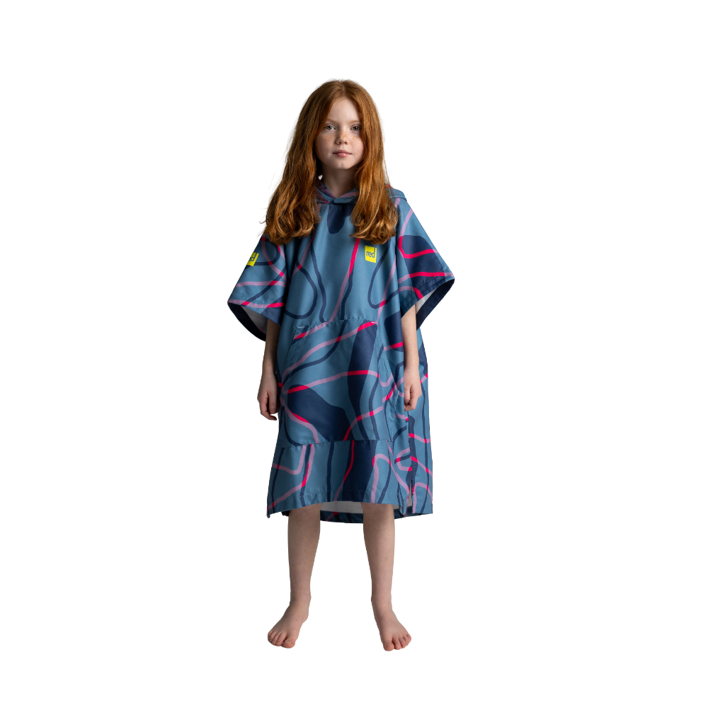 Kids' Quick Dry Microfibre Poncho Changing Robe - Tidal Textures