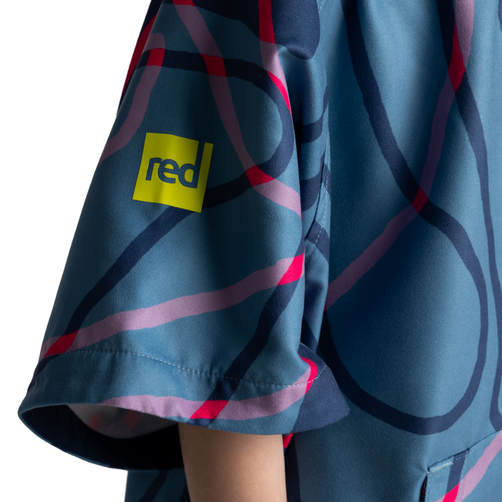 Kids' Quick Dry Microfibre Poncho Changing Robe - Tidal Textures
