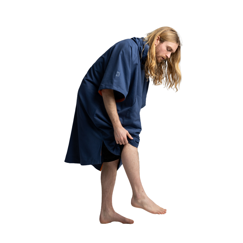 Men's Quick Dry Microfibre Poncho Changing Robe - Admiral Blue