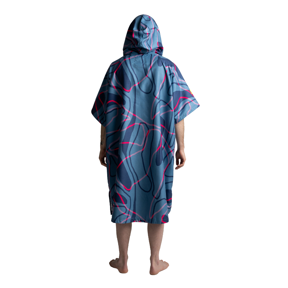 Men's Quick Dry Microfibre Poncho Changing Robe - Tidal Textures