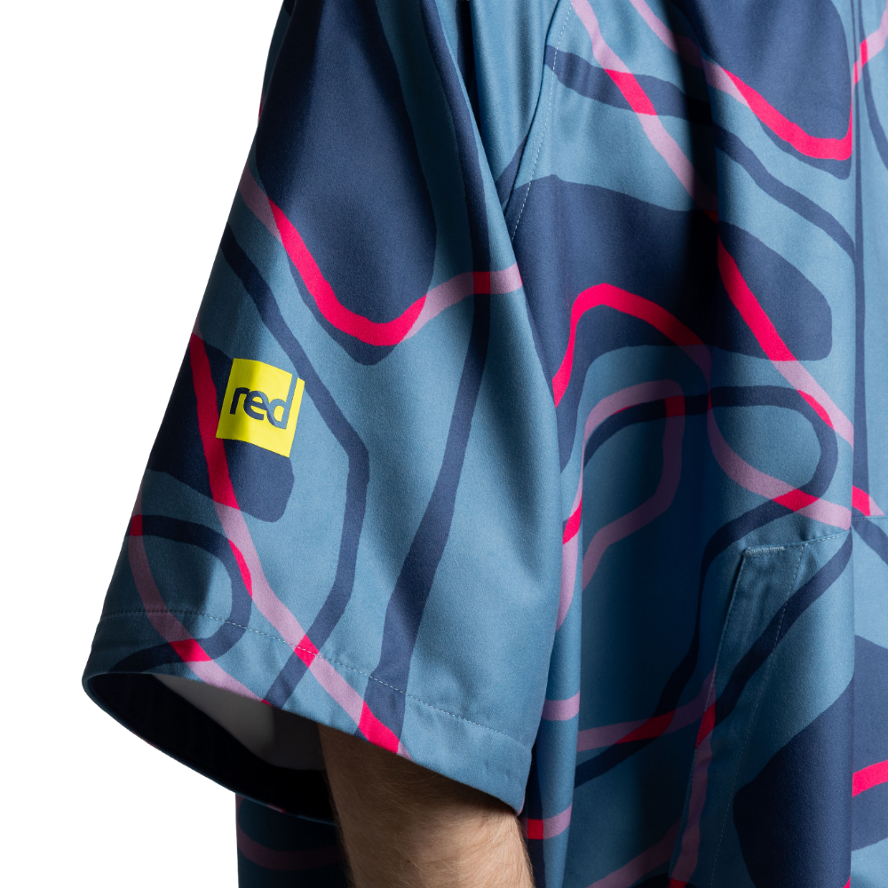 Men's Quick Dry Microfibre Poncho Changing Robe - Tidal Textures