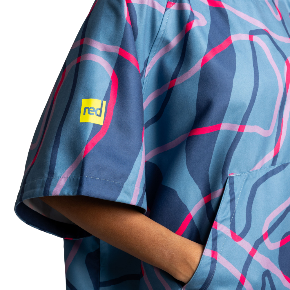 Women's Quick Dry Microfibre Poncho Changing Robe - Tidal Textures