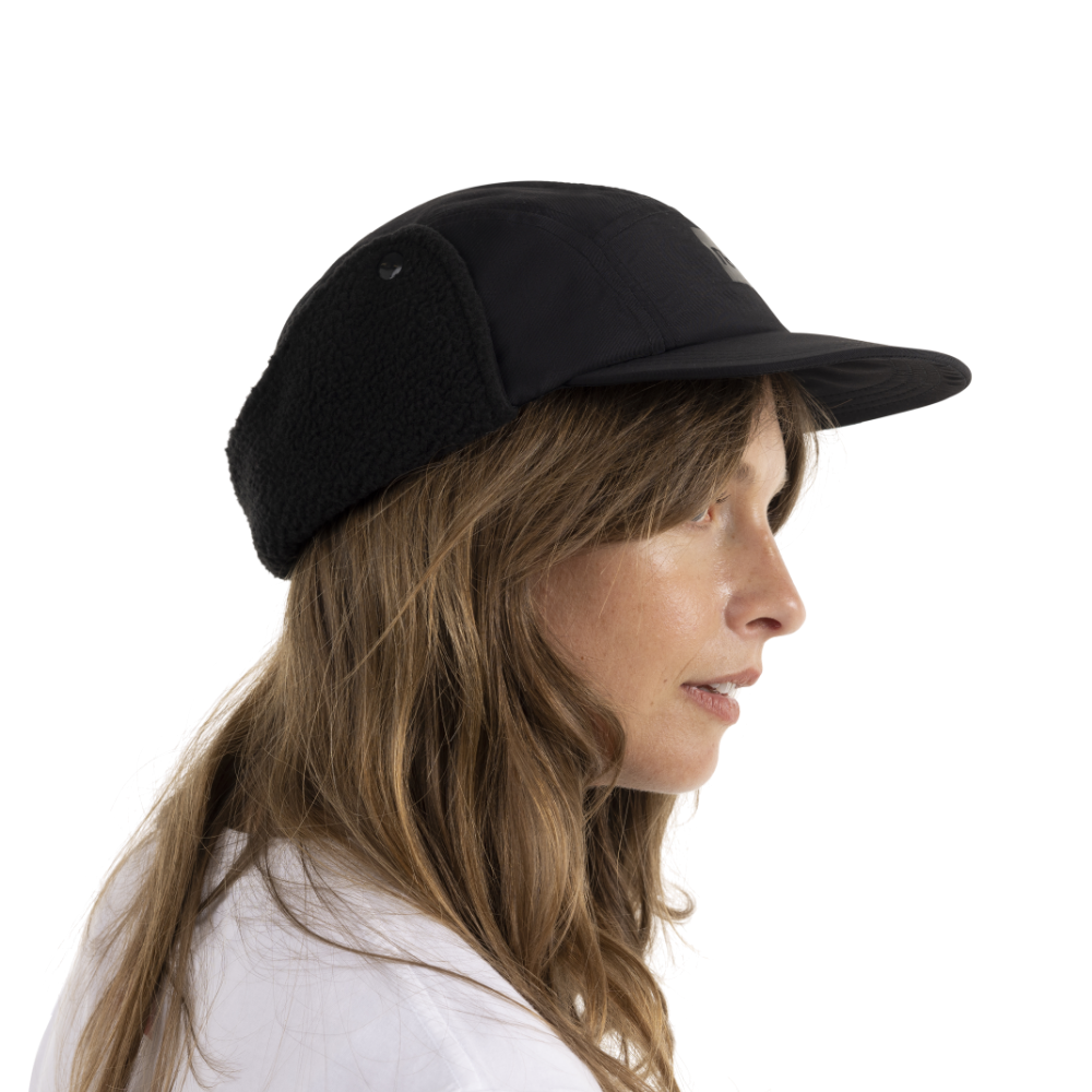 Fleece-Lined Peaked Trapper Hat - Stealth Black