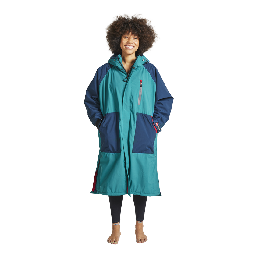 Women's Long Sleeve Recovered Pro Change Robe EVO - Teal / Navy