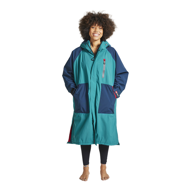 Women's Long Sleeve Recovered Pro Change Robe EVO - Teal / Navy