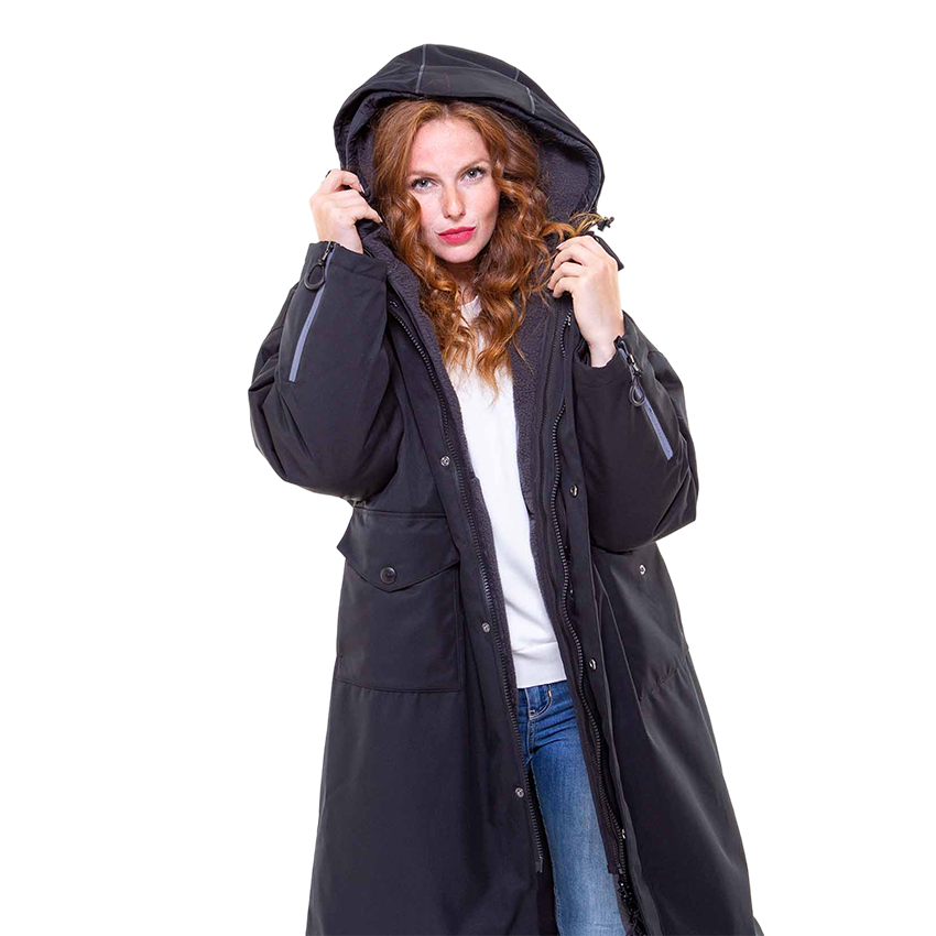 Women s Revolution Waterproof Parka Jacket Carbon Black Red Original UK Red Equipment ROW