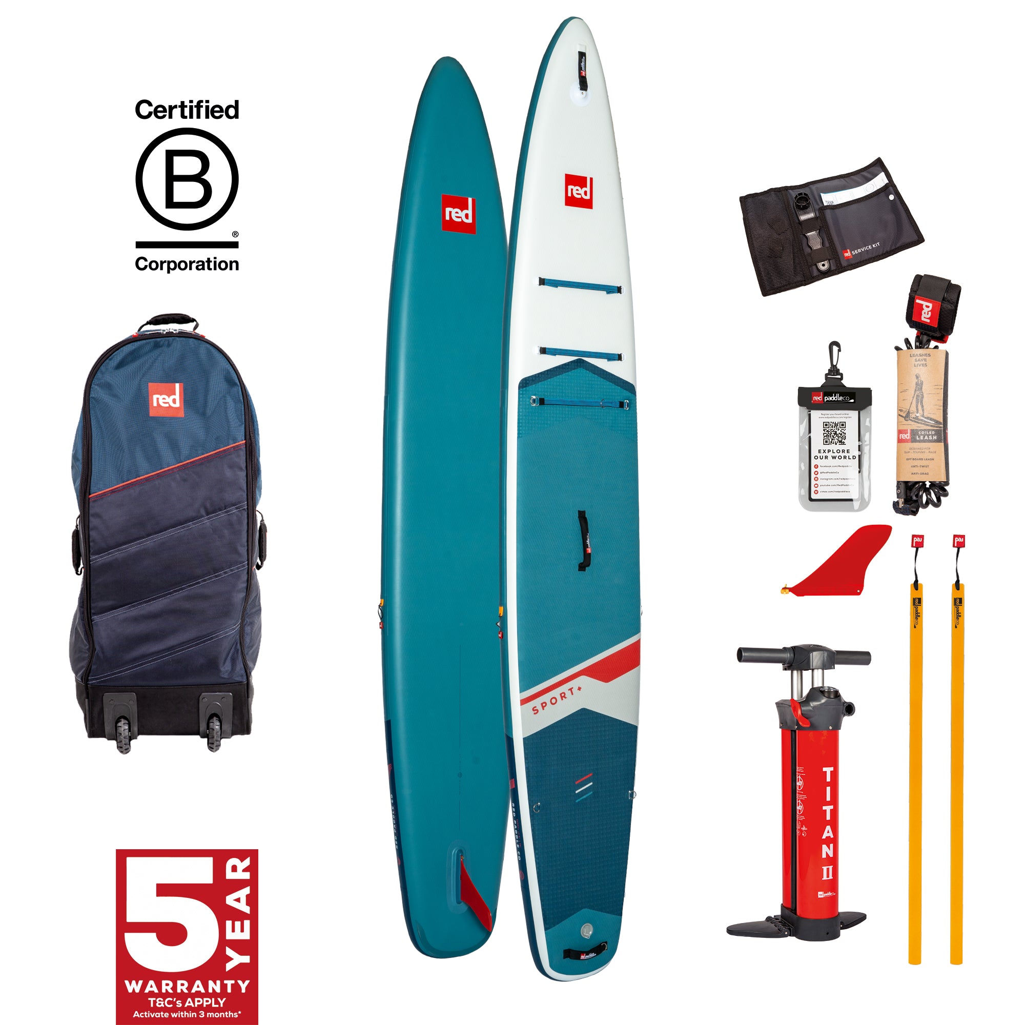 14'0" Sport+ MSL 800 Inflatable Stand Up Paddle Board Package